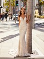 Fitted Mermaid Wedding Dress With Sequin Organic Lace Moonlight Couture H1452