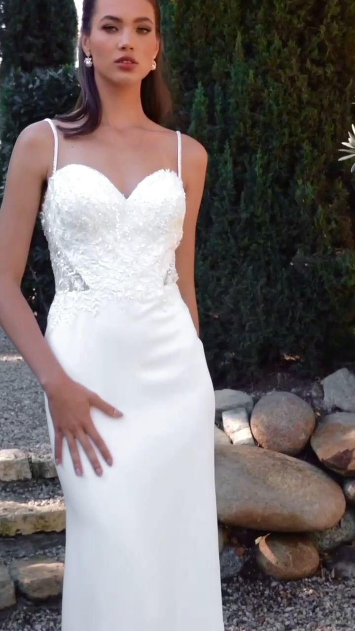 Video of Moonlight Collection J6941 Sweetheart and Open Illusion Back with Thin Straps Mermaid Gown