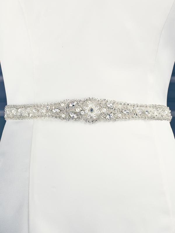 Moonlight Sashes SASH-85 Beaded bridal sashes are the perfect accent for your bridal gown Moonlight Sashes SASH-85 Beaded bridal sashes are the perfect accent for your bridal gown