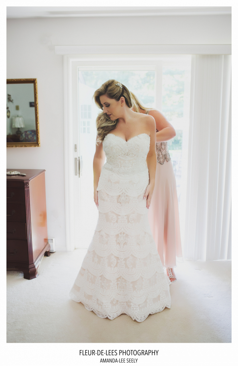 Long Island Country Club Wedding Curvy Sweetheart Hem Lace
