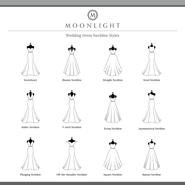 12 different wedding dress neckline styles