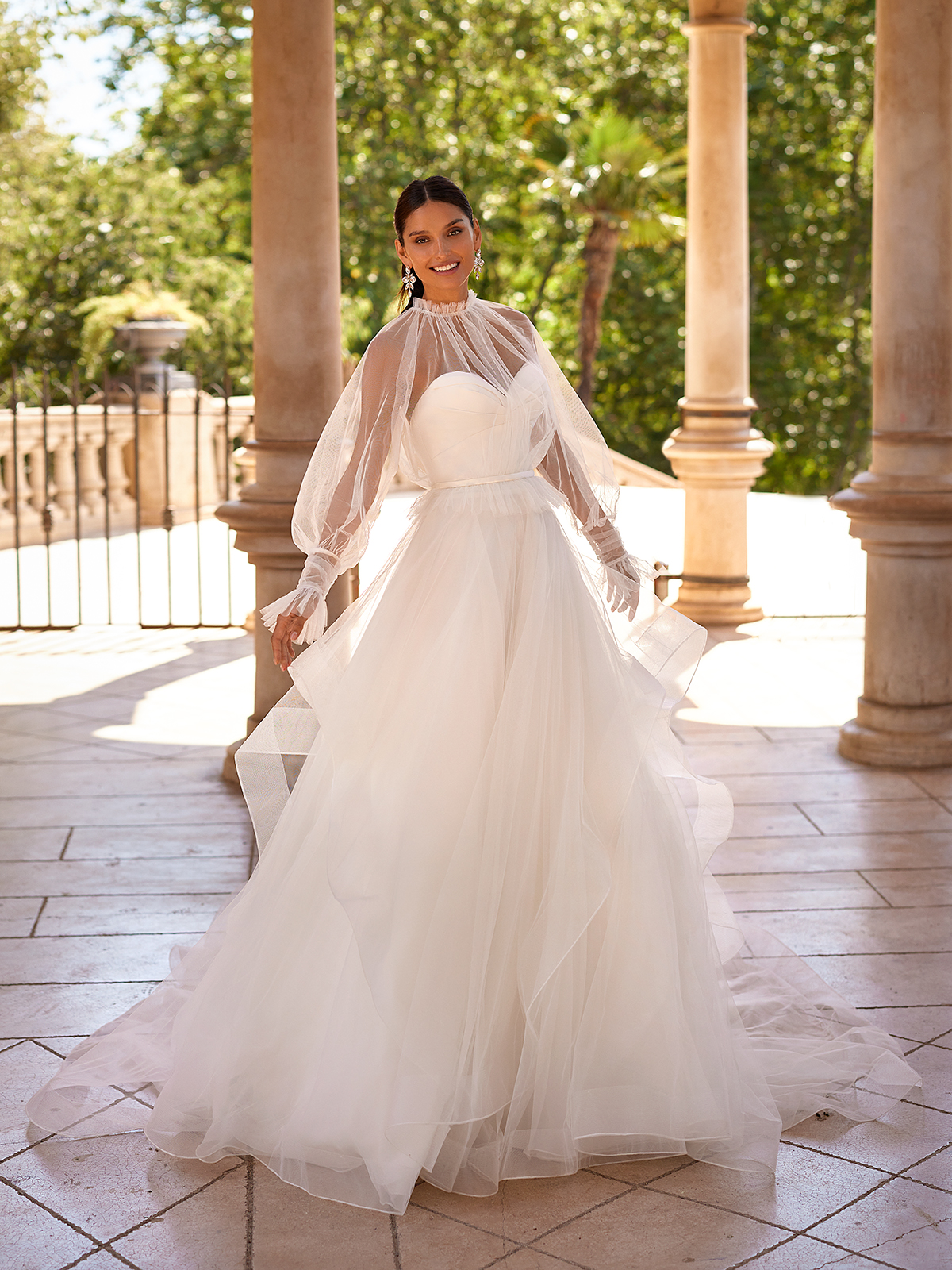 Satin Wedding Gown with Detachable Jacket