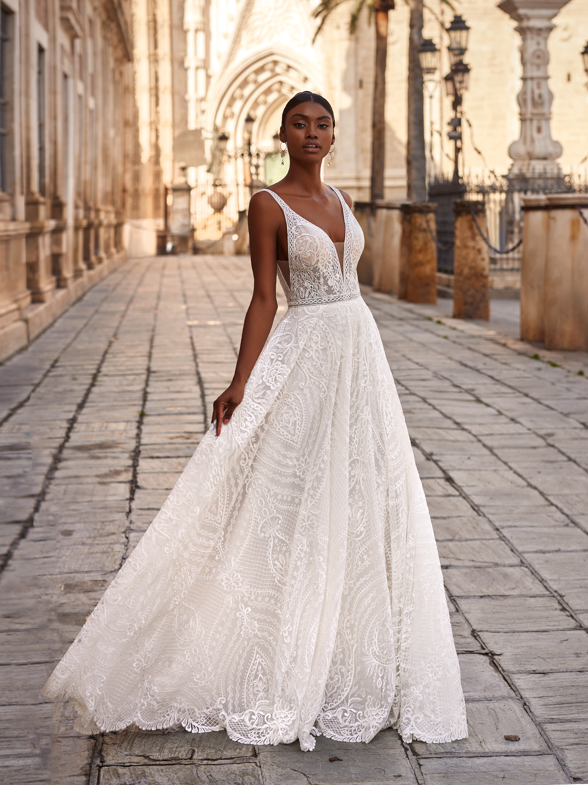 A-line Unique Design Applique Dream Beach Vintage Long Wedding Dresses –  bridalsew