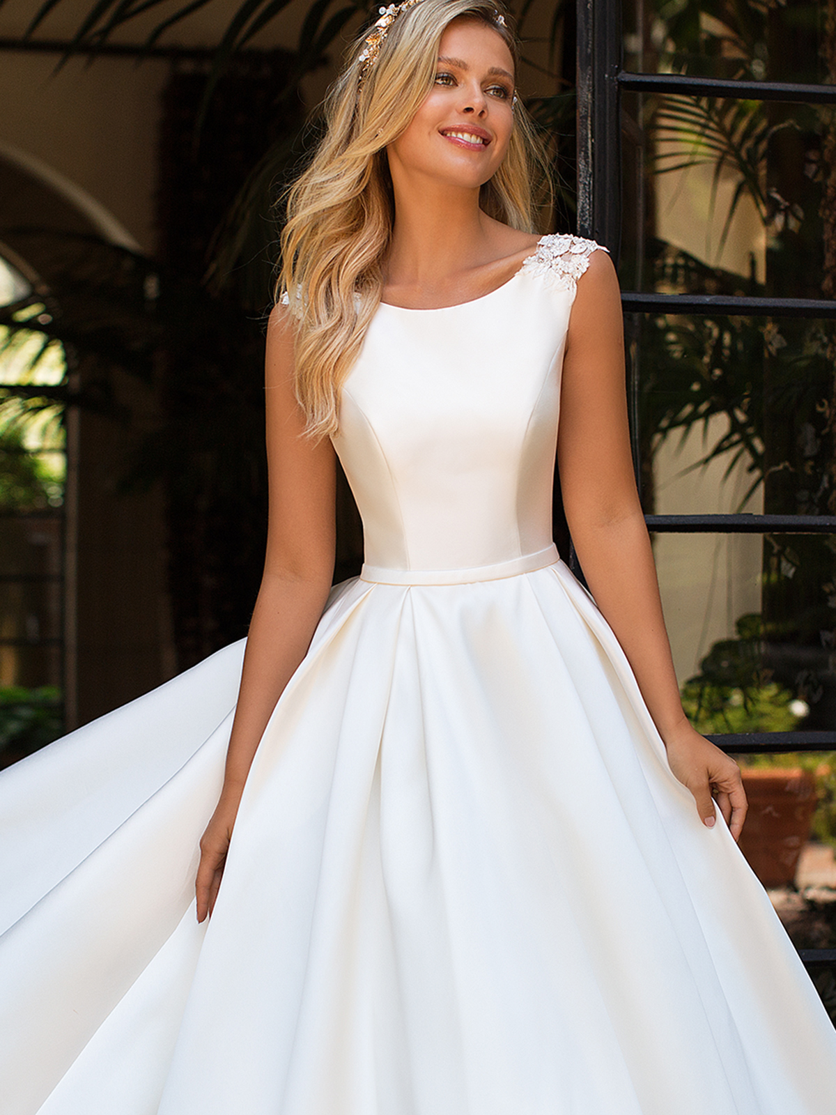 Elegant Mikado Ball Gown Wedding Gown