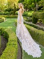 Moonlight Couture H1341 soft lace mermaid bridal gown with long semi-cathedral train Moonlight Couture H1341 soft lace mermaid bridal gown with long semi-cathedral train