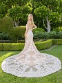 Moonlight Couture H1341 vintage inspired lace mermaid wedding gown with low V-back Moonlight Couture H1341 vintage inspired lace mermaid wedding gown with low V-back