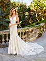 Moonlight Couture H1351 elegant all-lace mermaid wedding dress with sexy illusion inset and revealing side panels Moonlight Couture H1351 elegant all-lace mermaid wedding dress with sexy illusion inset and revealing side panels