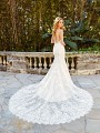 Moonlight Couture H1351 sexy low V-back wedding gown with beaded straps and long sheer lace semi-cathedral train Moonlight Couture H1351 sexy low V-back wedding gown with beaded straps and long sheer lace semi-cathedral train