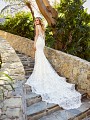 Moonlight Couture H1352 stretch mermaid with ultra-low lace illusion V-back and long semi-cathedral train Moonlight Couture H1352 stretch mermaid with ultra-low lace illusion V-back and long semi-cathedral train