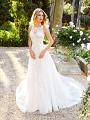Moonlight Couture H1353 popular sleeveless scoop neck lace wedding gown with optional detachable organza skirt Moonlight Couture H1353 popular sleeveless scoop neck lace wedding gown with optional detachable organza skirt