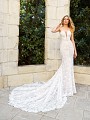 Moonlight Couture H1354 sultry all-lace mermaid wedding dress with low and sexy illusion inset neckline Moonlight Couture H1354 sultry all-lace mermaid wedding dress with low and sexy illusion inset neckline