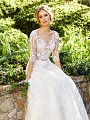 Moonlight Couture H1356A breathtaking unlined full A-line lace wedding gown with sheer long sleeves Moonlight Couture H1356A breathtaking unlined full A-line lace wedding gown with sheer long sleeves
