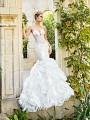 Moonlight Couture H1358A sexy unlined drop waist mermaid wedding dress with sheer bodice and ruffle skirt Moonlight Couture H1358A sexy unlined drop waist mermaid wedding dress with sheer bodice and ruffle skirt