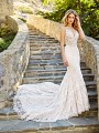 Moonlight Couture H1361A gorgeous sheer bodice lace wedding dress with straps and comfortable stretch lining Moonlight Couture H1361A gorgeous sheer bodice lace wedding dress with straps and comfortable stretch lining