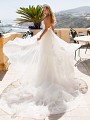 Moonlight Couture H1371 strapless lace wedding dress with detachable layered train Moonlight Couture H1371 strapless lace wedding dress with detachable layered train