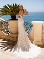 Moonlight Couture H1379 open back lace wedding dress with train Moonlight Couture H1379 open back lace wedding dress with train