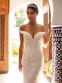 Moonlight Couture H1391 elegant off-the-shoulder lace mermaid bridal gown with sequin Moonlight Couture H1391 elegant off-the-shoulder lace mermaid bridal gown with sequin