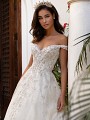 Moonlight Couture H1399 showstopping Swarovski crystals beaded bodice ball gown with off-the-shoulder neckline Moonlight Couture H1399 showstopping Swarovski crystals beaded bodice ball gown with off-the-shoulder neckline