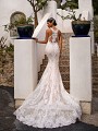 Moonlight Couture H1400 rromantic illusion racerback mermaid dress with buttons along illusion back and zipper Moonlight Couture H1400 rromantic illusion racerback mermaid dress with buttons along illusion back and zipper