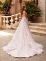 Moonlight Couture H1422 tulle and shimmer net cathedral wedding train and low illusion back Moonlight Couture H1422 tulle and shimmer net cathedral wedding train and low illusion back