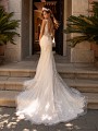 Moonlight Couture H1423 tulle v-back mermaid wedding dress with chapel train Moonlight Couture H1423 tulle v-back mermaid wedding dress with chapel train