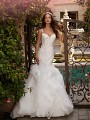 Moonlight Couture H1424 organza textured ruffled skirt with sweetheart neckline Moonlight Couture H1424 organza textured ruffled skirt with sweetheart neckline