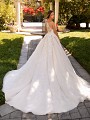 Moonlight Couture H1425 bateau back with tulle semi-cathedral wedding train Moonlight Couture H1425 bateau back with tulle semi-cathedral wedding train