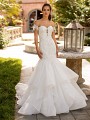 Moonlight Couture H1426 drop waist mermaid wedding dress with detachable sleeves Moonlight Couture H1426 drop waist mermaid wedding dress with detachable sleeves