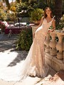 Moonlight Couture H1431 romantic lace wedding dress with delicate illusion straps Moonlight Couture H1431 romantic lace wedding dress with delicate illusion straps