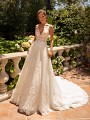 Moonlight Couture H1432 tulle and net a-line wedding gown with v-neckline Moonlight Couture H1432 tulle and net a-line wedding gown with v-neckline