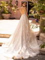 Moonlight Couture H1433 deep open back wedding dress with sequin net Moonlight Couture H1433 deep open back wedding dress with sequin net