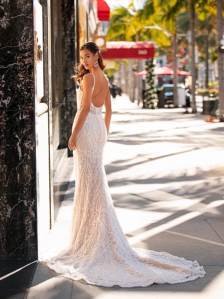 Beaded & Embroidered Low Illusion Back Wedding Dress Moonlight Couture H1442 Beaded & Embroidered Low Illusion Back Wedding Dress Moonlight Couture H1442