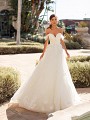 Fairytale Shimmer Net and Lace Full A-line Wedding Dress Moonlight Couture H1447 Fairytale Shimmer Net and Lace Full A-line Wedding Dress Moonlight Couture H1447