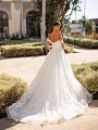 Shimmer Full A-line Wedding Dress With Long Train Moonlight Couture H1447 Shimmer Full A-line Wedding Dress With Long Train Moonlight Couture H1447