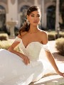 Fairytale Tulle Swag Sleeve Beaded Neckline Wedding Dress Moonlight Couture H1447 Fairytale Tulle Swag Sleeve Beaded Neckline Wedding Dress Moonlight Couture H1447