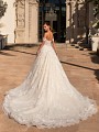 Princess Shimmering Lace Full A-line with Open Back Moonlight Couture H1449 Princess Shimmering Lace Full A-line with Open Back Moonlight Couture H1449