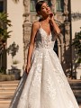 Sexy Plunging Sweetheart Neckline Wedding Dress With Shimmer Floral Net Moonlight Couture H1451 Sexy Plunging Sweetheart Neckline Wedding Dress With Shimmer Floral Net Moonlight Couture H1451
