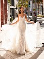 Sequin Organic Lace Mermaid Wedding Dress With Detachable Tulle Train Moonlight Couture H1452 Sequin Organic Lace Mermaid Wedding Dress With Detachable Tulle Train Moonlight Couture H1452