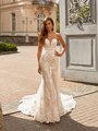 Moonlight Couture H1461 Shimmery Sequin Strapless and Lace Sweetheart with Illusion Inset Wedding Gown Lace Moonlight Couture H1461 Shimmery Sequin Strapless and Lace Sweetheart with Illusion Inset Wedding Gown Lace