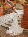 Moonlight Couture H1473 Modern Regal Crepe Mermaid Bridal Gown With Illusion Low Back And Lace Cutout Chapel Train Moonlight Couture H1473 Modern Regal Crepe Mermaid Bridal Gown With Illusion Low Back And Lace Cutout Chapel Train