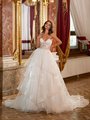 Moonlight Couture H1474 Sparkly Sequin Full A-Line Wedding Dress With Tiered Skirt and Unlined Sweetheart Corset Bodice Moonlight Couture H1474 Sparkly Sequin Full A-Line Wedding Dress With Tiered Skirt and Unlined Sweetheart Corset Bodice