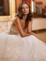 Moonlight Couture H1474 Corset With Boning Bodice Sweetheart Bridal Gown and Sequin Net Skirt With Floral Lace Appliques Moonlight Couture H1474 Corset With Boning Bodice Sweetheart Bridal Gown and Sequin Net Skirt With Floral Lace Appliques