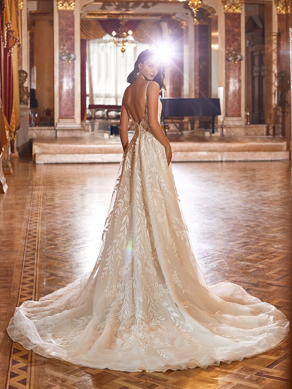 Long Sleeve Black Lace Wedding Dress with Ivory Underlay