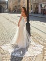 Moonlight Couture H1483 Open Illusion Back Drop Waist Lace Appliques and Net Mermaid Moonlight Couture H1483 Open Illusion Back Drop Waist Lace Appliques and Net Mermaid