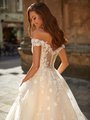 Moonlight Couture H1487 Eye-Catching Off-Shoulder Cap Sleeves A-Line with Side Pockets Moonlight Couture H1487 Eye-Catching Off-Shoulder Cap Sleeves A-Line with Side Pockets