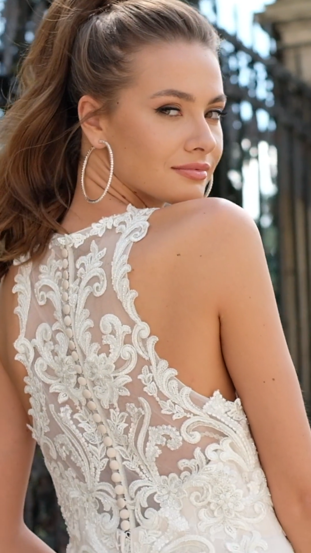 Moonlight Couture H1489 on trend couture lace wedding dresses and beaded wedding dresses