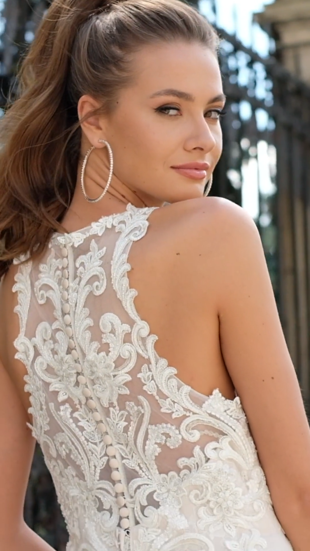 Moonlight Couture H1489 Trendy Halter Neck and Illusion Racerback Mermaid Bridal Gown Moonlight Couture H1489 Trendy Halter Neck and Illusion Racerback Mermaid Bridal Gown