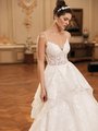 Moonlight Couture H1502 Fitted Unlined V-Neck Bodice and Full A-Line with Cascades Moonlight Couture H1502 Fitted Unlined V-Neck Bodice and Full A-Line with Cascades