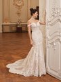 Moonlight Couture H1505 romantic lace wedding dresses with sleeves and beading make a statement.