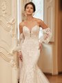 Moonlight Couture H1508 beautiful vintage long sleeve bridal gowns